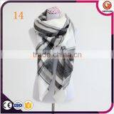 Plaid Blanket Scarf Oversized Tartan Scarfs Winter Warm Scarves Black White Checkered Scarf thumbnail-2