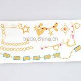 Wholesale Shiny Foil Temporary Tattoos Flash Gold Body Art Tattoos Water Transfer Fake Jewelry Tattoos Factory thumbnail-3