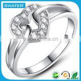 New Arrival Heart Diamond Sterling Silver Ring Blanks thumbnail-1