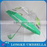 24" Straight Green Color Transparent Clear Auto Open Customized Umbrella