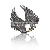 925K Sterling Silver The Best Art Design Newest Black Angel Wings Ring