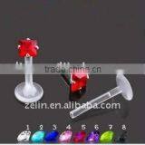 Crystal Body Lip Piercing Clear Labret Ring & Studs Jewelry