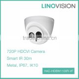 Vandal-proof 1MP Vari-focal Lens Dome 720P HDCVI Camera with 30m Smart IR