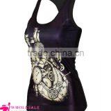 Wholesale Pinky Ladies With Corsets Printed Black Stringer Tank Top for Women thumbnail-6