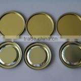 Food grade gloss gold metal lids in set for paper tube ends