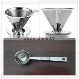 Stainless Steel Pour Over Coffee Filter Mesh and Spoon Set