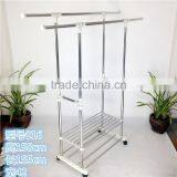 Double Rail Adjustable Portable Clothes Hanger Garment Rack Premium Heavy Duty thumbnail-1