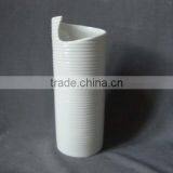 Pure White Cylinder Stoneware Bud Vase for Single Flower for Gladiolas and Calla Lilies thumbnail-1
