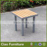 Plastic Wood Top Outdoor End Table for Sun Lounger thumbnail-1