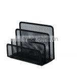 3 Divided Metal Mesh Desktop Paper And Letter Holder thumbnail-2