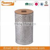 Cylinder Stainless Steel Laundry Bin