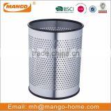 Embossed Diamond Pattern Open Top Stainless Steel Garbage Can thumbnail-3