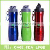 BPA Free Hot Selling 750ml Stainless Steel Sport Water Bottle With Carabiner thumbnail-1
