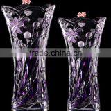 High Quality Cheap Tall Clear Beautiful Flower Shaped Martini Glass Vase thumbnail-1