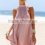 Guangzhou Women Clothes Sleeveless Choker Neck Summer Beach Dress thumbnail-2
