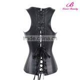 Black Overbust Waist Cincher Vest Shapewear Thermal Waist Corset Steampunk Wholesale thumbnail-3