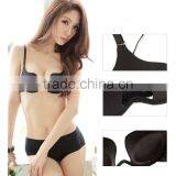 New Fashion Three Quarters Cup Sexy Seamless Push up Bra Set thumbnail-4