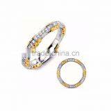 Two Tone Plated Rings, CZ Studded Fashion Rings thumbnail-1