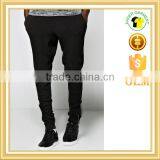 Black Sweat Pants Mens Gym Joggers Slim Fit Pants With Zipper