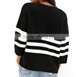 Double Stripe Special Design Knit Sweaters for Women thumbnail-3