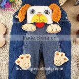 Children Sling Denim Trousers Cartoon Vest Baby Pants Fit 1-2-3T Baby Unisex thumbnail-4