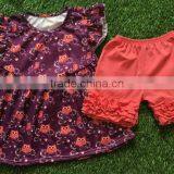 Children's Remake Outfit Pink Stars Clothing Kids Ruffle Summer Clothes Sets Boutique Clothing thumbnail-3