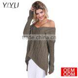 Autumn Criss Cross Top Backless Knitted Sweater Women 2017 Spring Oversized Knitwear Loose Jumpers White Pullover thumbnail-1