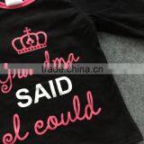 2016 New Design Baby Clothes Crown Grandma Sequins Outfit Spring Pant Set Long Sleeve With Matching Necklace and Haedband Set thumbnail-2