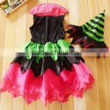 Halloween Cosplay Witch Costume With Hat For Children thumbnail-2
