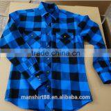 100% Cotton Royal Blue Big Plaid Flannel Shirt thumbnail-3