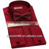 100% Cotton High Quality Wing-tip Collar French Cuff 1/4" Pleats Tuxedo Hirts for Men thumbnail-2