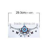 Paper Removable Waterproof Sternum Tattoo Sticker Body Art Blue Butterfly Pattern Flower Custom Temporary Tattoos Printing thumbnail-2