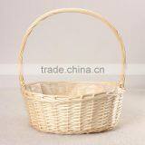 Hot Sale Universal Large White Wicker Handmade Round Hamper With Handle Flowers Fruits Bread Picnic Gift Storage Basket thumbnail-2