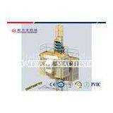 Yellow Construction Material Double Cage Hoist , Builders Hoist 3.2 x 1.5 x 2.5m