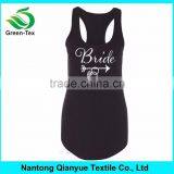 Bridesmaid Racerback Tank Tops Wholesale Black Cotton Vest