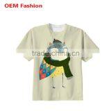 100% polyester dry fit cartoon dry fit animal t shirt