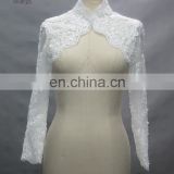 High Neck Long Sleeve Front Open Lace Wedding Dress Jacket