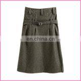 OEM Exported NA Back Belt Waisted Middle Skirt OL Skirt thumbnail-2