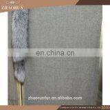 100% Real Thick Pashmina Shawl Large Fur Cape With Fox Fur Collar thumbnail-5