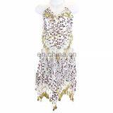 8 Colors Girls Kids Belly Dance Costume Sparkly Circle Sequin Coins Top & Skirt thumbnail-2