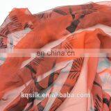 100% Silk Georgette Fabric With Concise Ink Painting Pattern