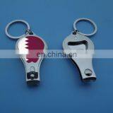 i love qatar national flag printed metal nail cutter clipper bottle opener key chain