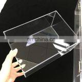 Factory Custom Plexiglass Lucite Big Large Clear Acrylic Storage Box Hinged Cover With 4 Small Case Suitcase thumbnail-5