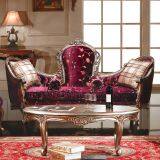 OE-FASHION Factory Price Gold Wooden Frame Classic Red Velvet Sofas thumbnail-2