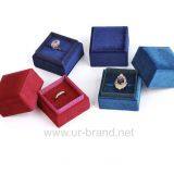Professional Customization Square Jewelry Packaging Velvet Pink Wedding Ring Box Gift thumbnail-5
