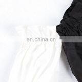 TWOTWINSTYLE 2019 Black Hit White Ruffles Sleeve off the Shoulder Slash Collar Princess thumbnail-4