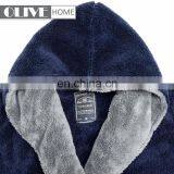 Factory Price Wholesale Super Soft Double Layer Sherpa 100% Polyester Bathrobe Men With Hood thumbnail-4