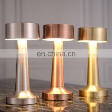 Rechargeable LED Table Night Light Mini Gold Cordless Restaurant Touch Pool Usb Table Lamp for Hotel and Bar thumbnail-2