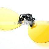 High Qulality Yellow Night Vision Mirrored Women Men Clip on Driver PC Sunglasses thumbnail-4