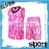 Custom High Quality Mesh Fabric Camo Pink Basketball Jersey for Women thumbnail-1